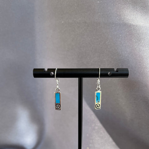Sterling Silver Synthetic Turquoise Earrings
