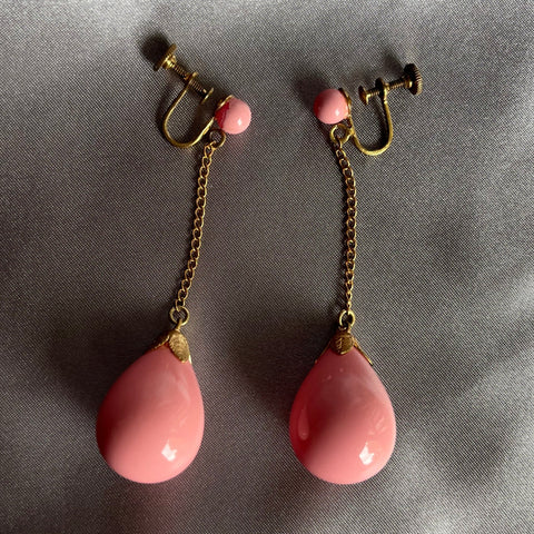 Vintage Pink Drop Earrings