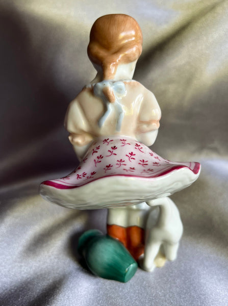 Vintage Herend Porcelain Girl with Cat