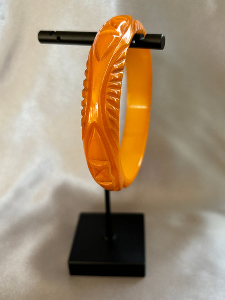 Caramel Carved Bakelite Bracelet