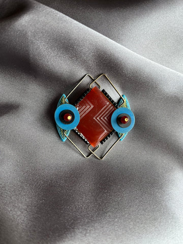 Joli Jewelry Deco Blue Red Pin
