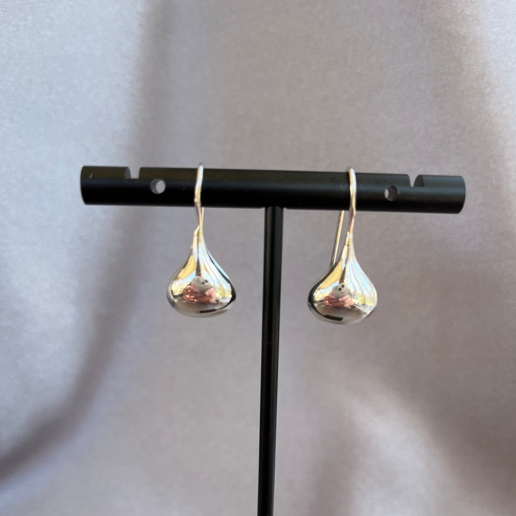 Sterling Silver Polish Teardrop Earrings