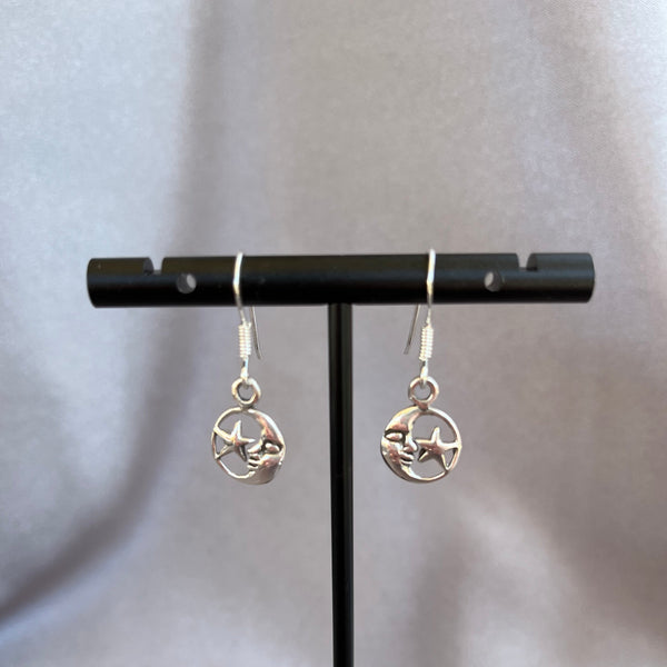 Sterling Silver Moon & Star Earrings