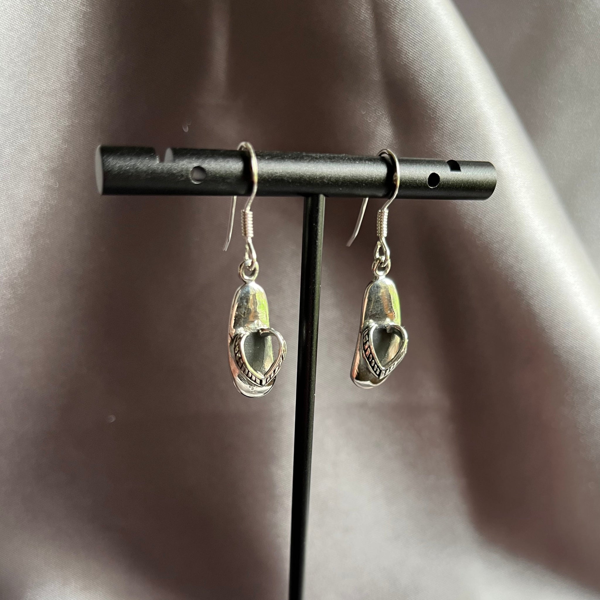 Sterling Silver Flip Flop Earrings