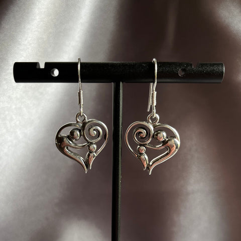 Sterling Silver Parent Child Earrings