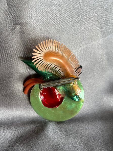 Joli Jewelry Peach Feather Pin