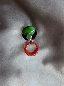 Joli Jewelry Small Green Oval Dangle Pin