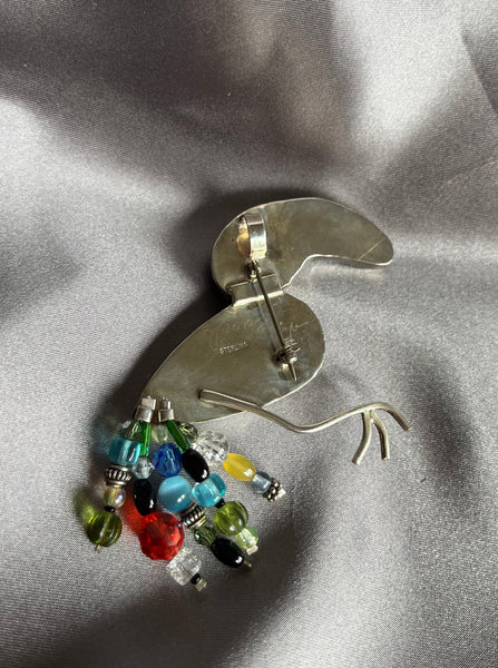 Toucan Pin Pendant Sterling Silver Necklace